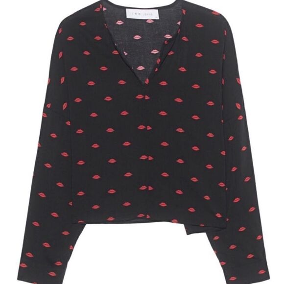 EUC IRO Paris Lip Printed Blouse XS - Picture 1 of 6